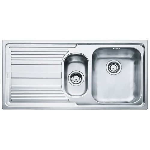 Franke Sink one bowl with tray and drainer on the left Logica Line LLL 651 101.0086.254 dekor finish 100x50 cm