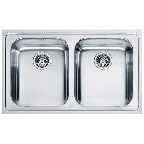 Franke: Fregadero doble Logica Line LLL 620 101.0153.295 con acabado decorativo, 79x50 cm