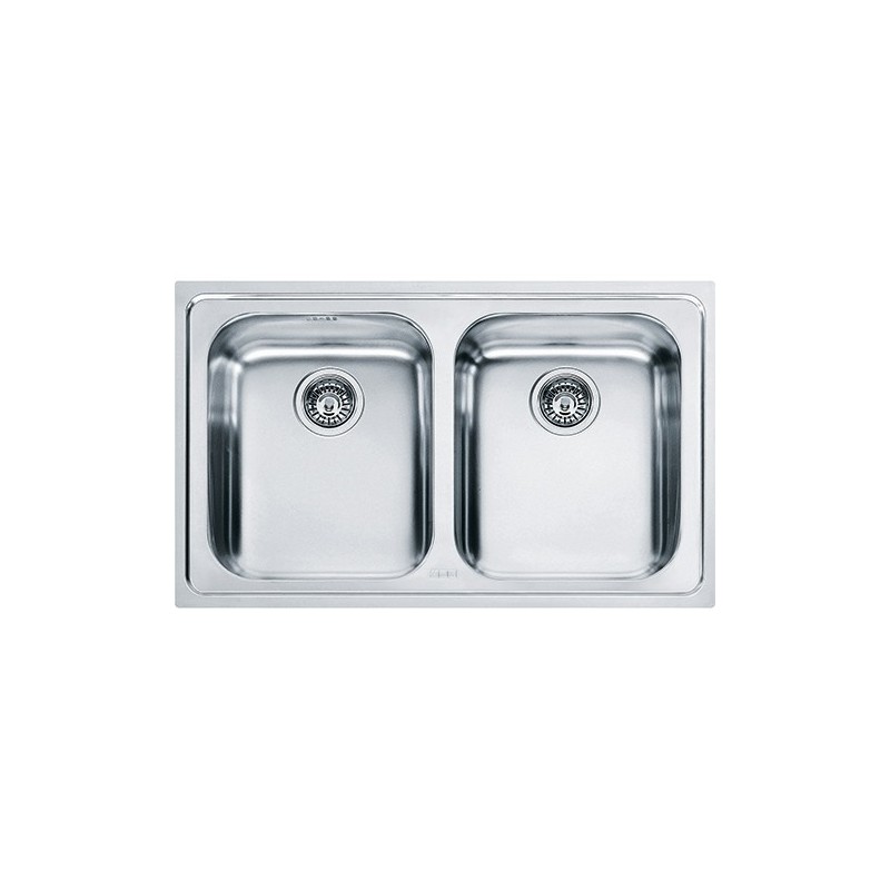  Franke: Fregadero doble Logica Line LLL 620 101.0153.295 con acabado decorativo, 79x50 cm