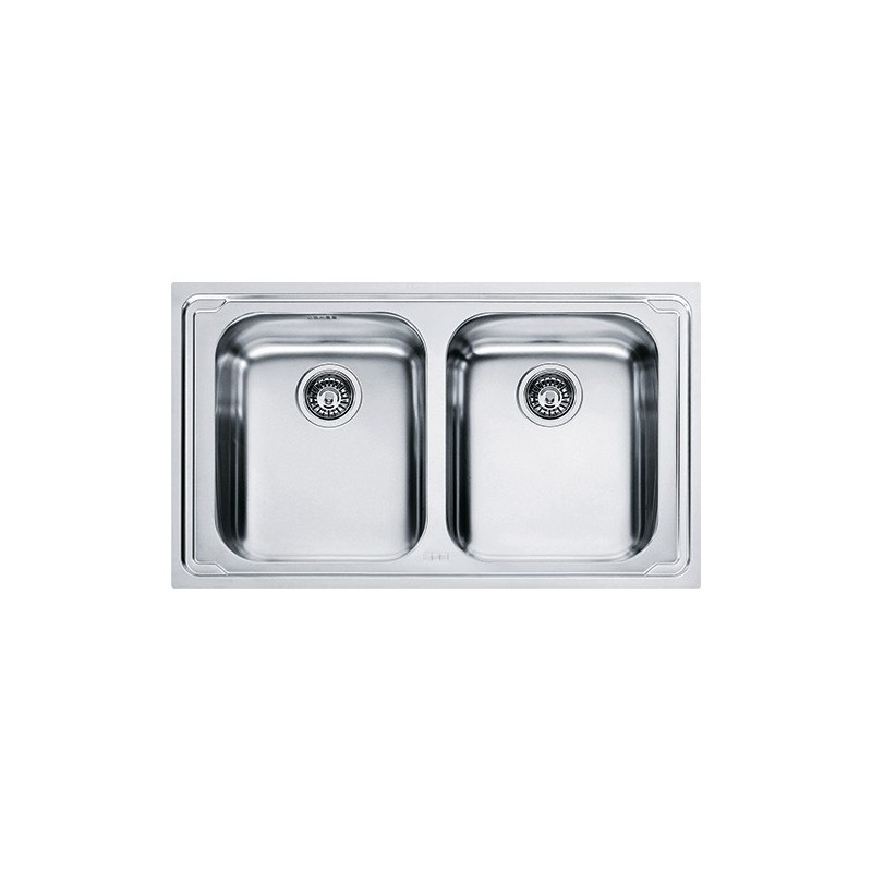  Franke: Logica Line LLX 620-L 101.0153.292 double bowl sink, satin stainless steel finish, 86x50 cm