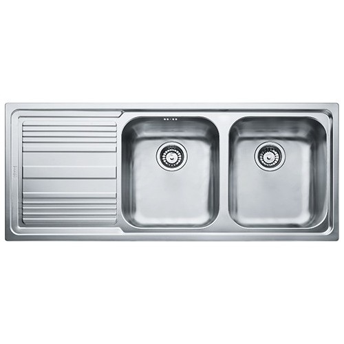 Franke Sink two bowls with left drainer Logica Line LLL 621 101.0086.284 dekor finish 116x50 cm