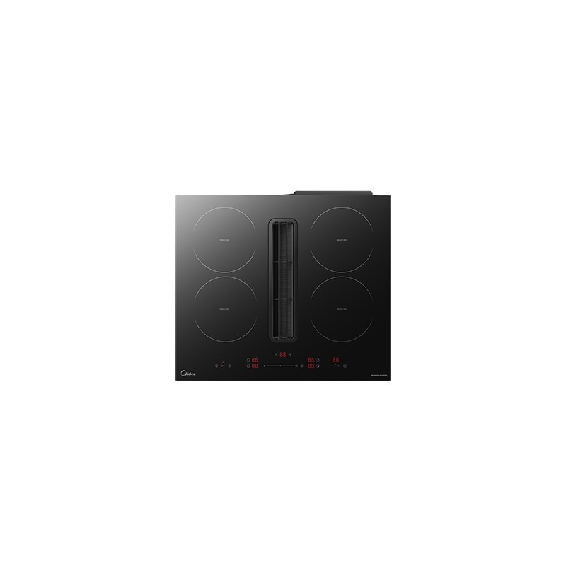 MIH742FY18K0 Plaque de cuisson à induction Midea Comfee MIH742FY18K0 60 cm en vitrocéramique noire avec hotte intégrée