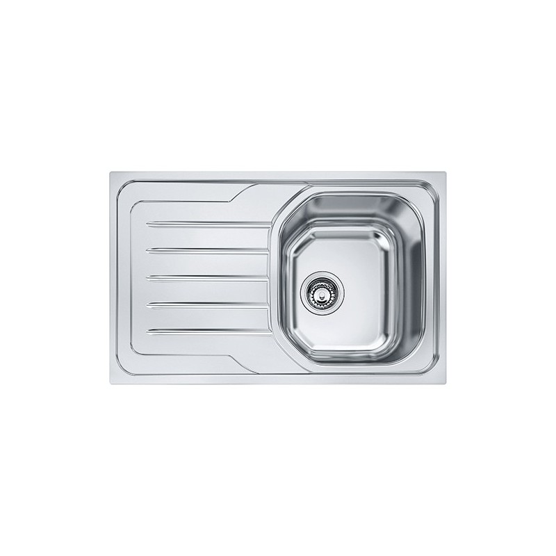  Franke One bowl sink with left drainer Onda Line OLX 611 101.0180.189 satin stainless steel finish 79x50 cm