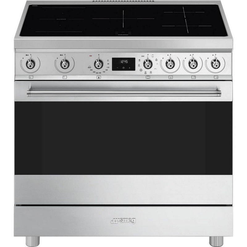C9IMX2 Cuisine Smeg C9IMX2 avec four à chaleur tournante et plaque à induction en acier inoxydable de 90 x 60 cm