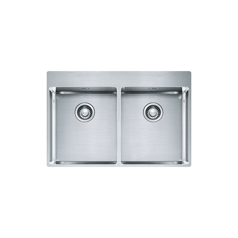  Franke: Évier double cuve Franke Box semi-affleurant/Filotop encastré BXX 220 36-36 TL 127.0369.314 finition inox sati