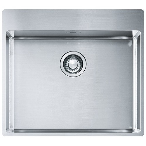 Franke: Évier Franke Box à encastrer semi-affleurant/Filotop à une cuve BXX 210-54 TL 127.0369.295, finition acier, 57x51 cm