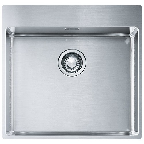 Franke: Fregadero de un solo seno con caja de empotrar semiempotrada/empotrada BXX 210-50 TL 127.0369.289, 53 x 51 cm