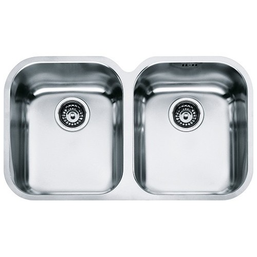Franke Sink two bowls Undermount tubs AMX 120 122.0021.446 satin stainless steel finish 71.5x40 cm