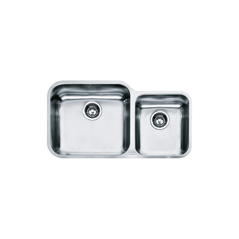  Fregadero doble Franke para instalación bajo encimera GAX 120 122.0021.447, acero inoxidable satinado, 78 x 40 cm