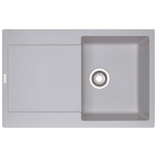 Franke: Évier à une cuve avec égouttoir Maris MRG 611 114.0150.183, 78 x 50 cm, finition aluminium fragranite.