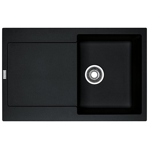 Franke: Maris MRG 611 114.0157.493, évier à une cuve avec égouttoir, finition fragranite noire, 78 x 50 cm