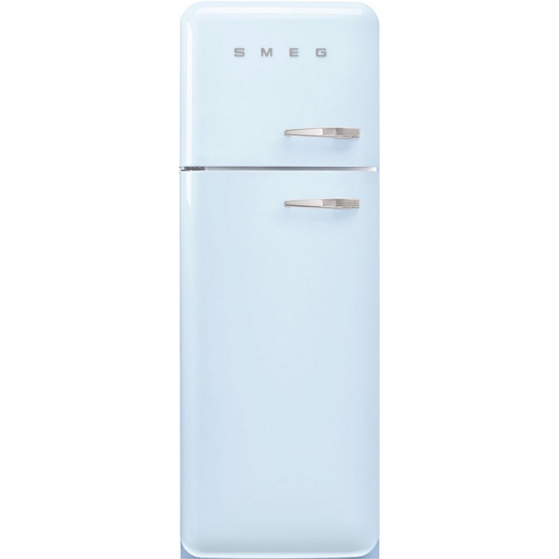FAB30LPB6 Smeg FAB30LPB6 60cm freestanding left-hinged double door refrigerator in light blue finish
