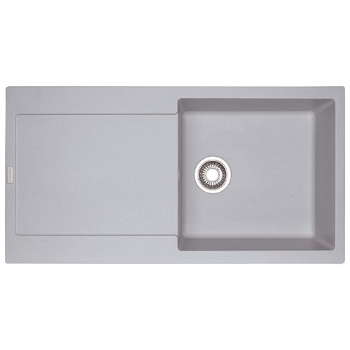 Franke: Évier à une cuve avec égouttoir Maris MRG 611-L 114.0158.781, 97 x 50 cm, finition aluminium fragranite