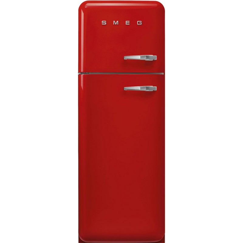 FAB30LRD6 Smeg FAB30LRD6 60cm freestanding left-hinged double door refrigerator in red finish