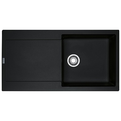 Franke: Évier à une cuve Maris MRG 611-L 114.0157.482 avec égouttoir, finition fragranite noire, 97 x 50 cm