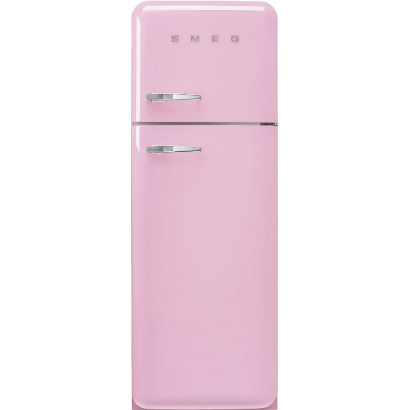 FAB30RPK6 Frigorífico independiente Smeg FAB30RPK6 de 60 cm con doble puerta y bisagras a la derecha en acabado rosa