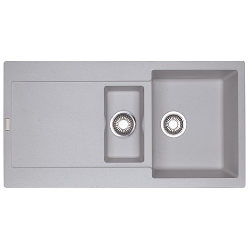 Franke: Maris MRG 651 114.0150.193 Évier à une cuve avec égouttoir et cuve, 97 x 50 cm, finition aluminium fragranite