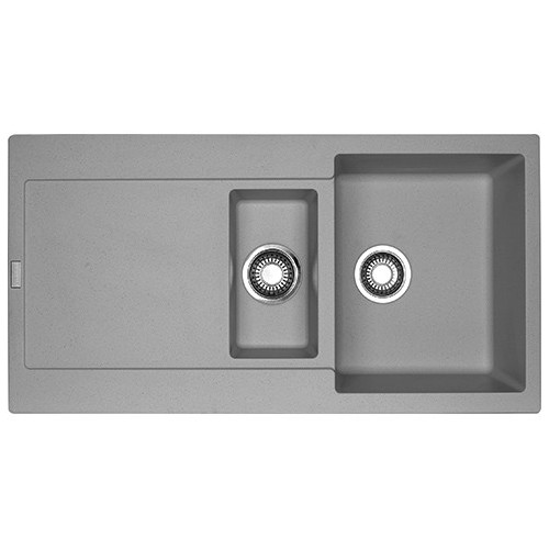 Franke Sink one basin with tray and drainer Maris MRG 651 114.0066.682 finish fragranite stone gray 97x50 cm
