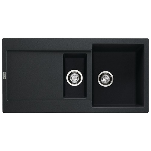 Franke: Évier à une cuve avec égouttoir Maris MRG 651 114.0157.500 noir fragranit 97x50 cm