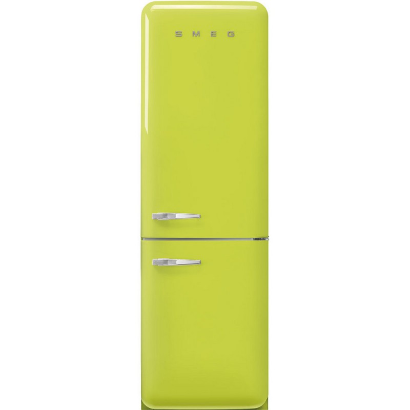 FAB32RLI6 Smeg Frigorifero combinato con cerniere a destra a libera installazione FAB32RLI6 finitura verde lime da 60 cm