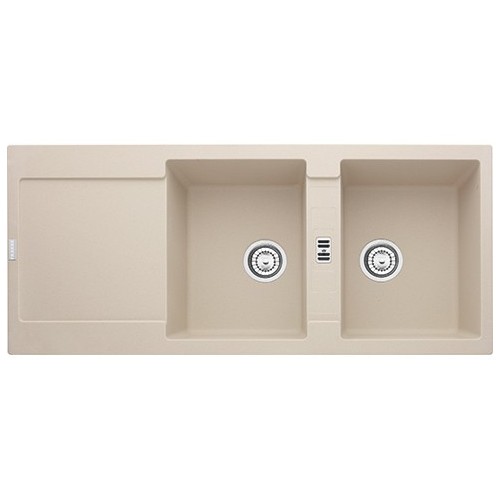 Franke: Maris MRG 621 114.0066.717 Évier double bac avec égouttoir, finition Sahara Fragranite, 116 x 50 cm