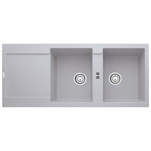 Franke: Maris MRG 621 114.0150.195 Évier double bac avec égouttoir, 116 x 50 cm, finition aluminium fragranite