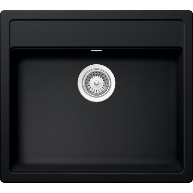 VEON100A84 PRONTA CONSEGNA - Schock Lavello una vasca VERO N100 VEON100A84 finitura nero puro da 57x51 cm