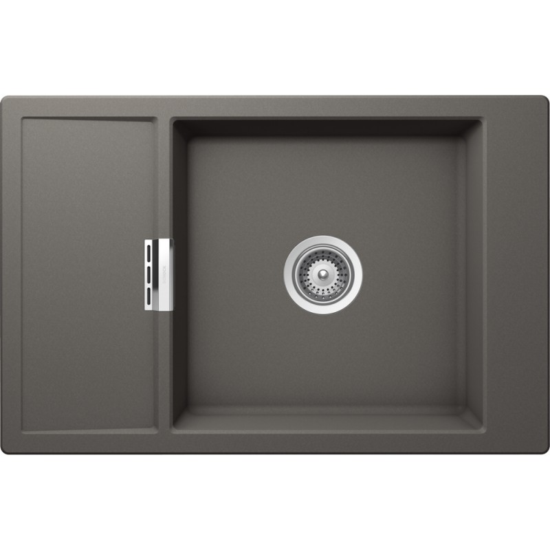 MOND100XSA91 Évier Schock à une cuve avec égouttoir MONO D100XS MOND100XSA91 finition Silverstone 78 x 51 cm