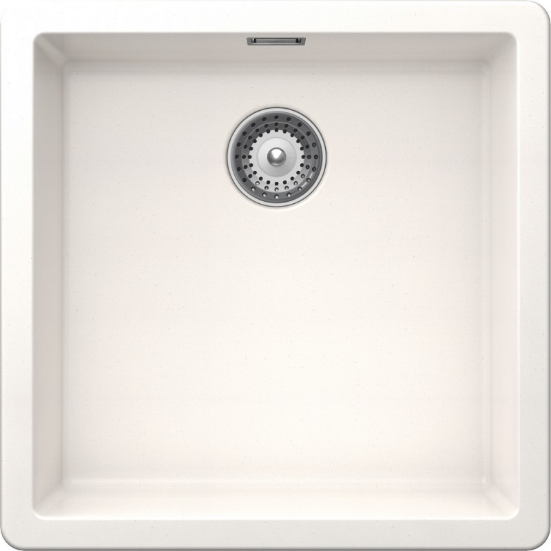 GALN100A99 Évier Schock GALAXY N100 GALN100A99 à une cuve, finition blanc pur, 45,6 x 45,6 cm