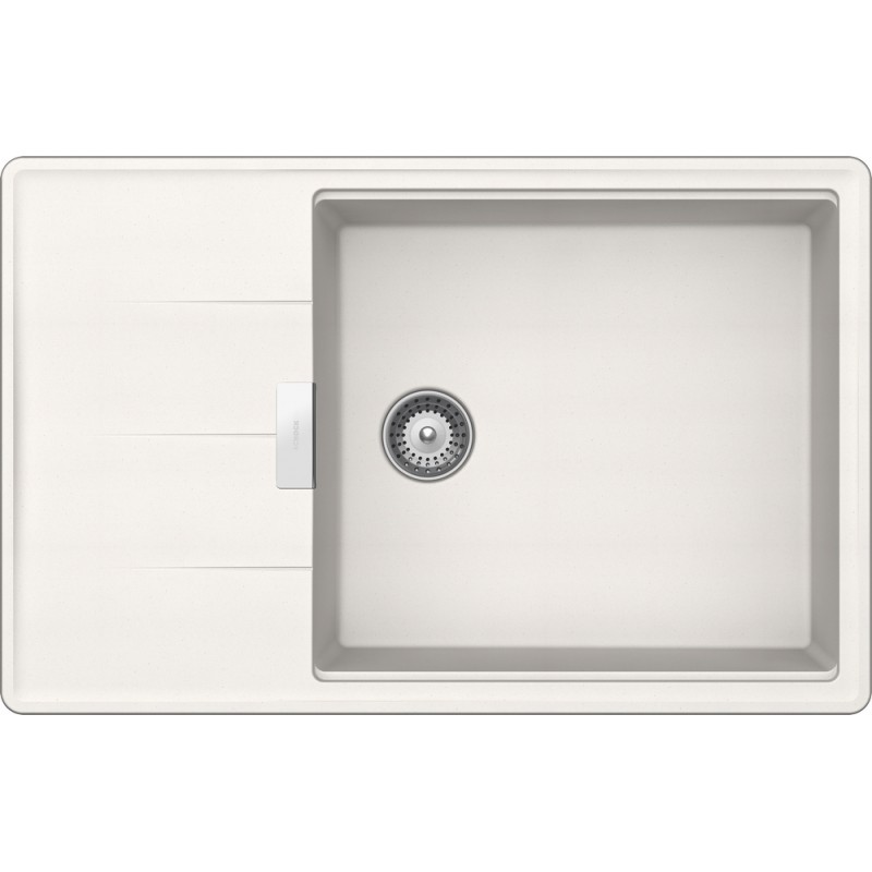 TIAD100LS99 Schock Single bowl sink with drainer TIA D100LS TIAD100LS99 pure white finish 78x50 cm