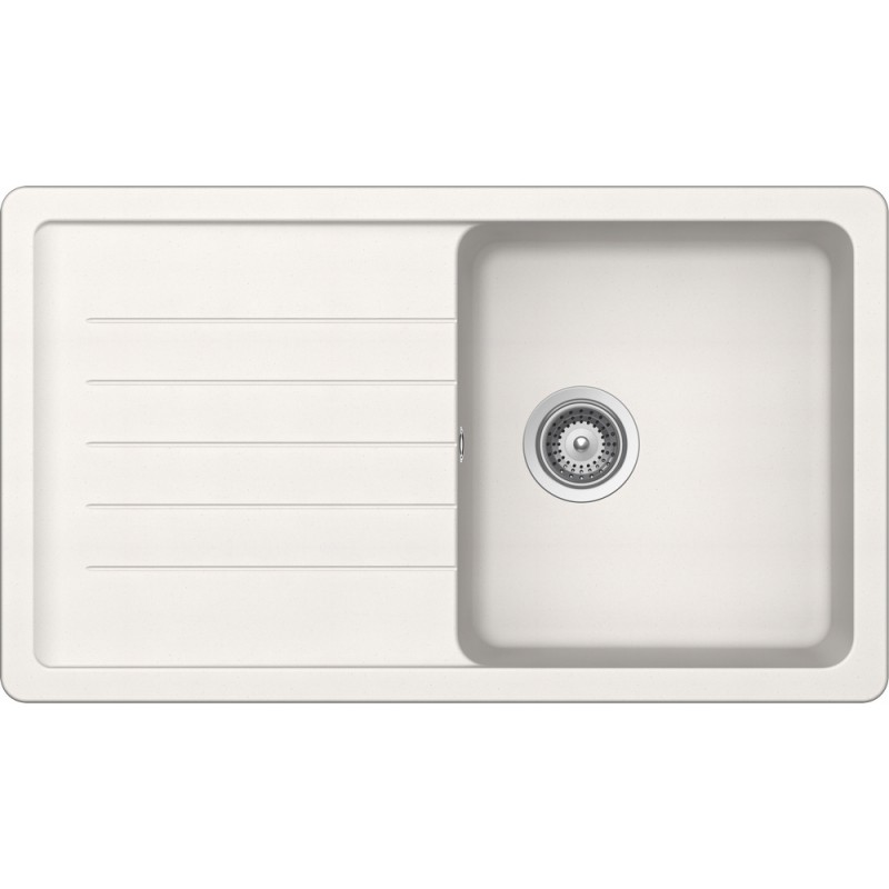 TOLD100A99 Schock Single bowl sink with drainer TOLEDO D100 TOLD100A99 pure white finish 86x50 cm