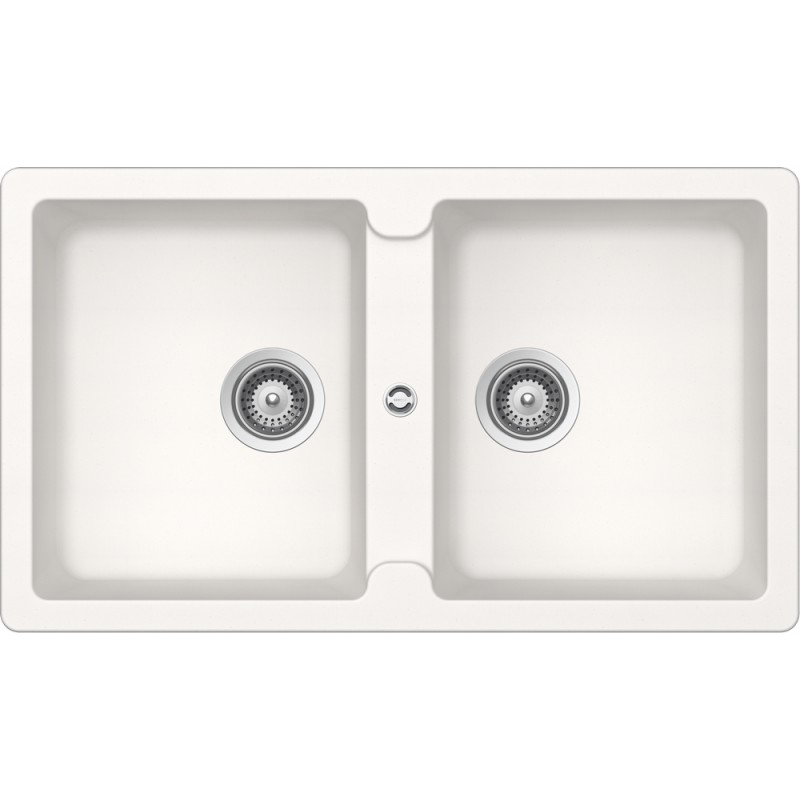 TOLN200A99 Fregadero de doble cubeta Schock TOLEDO N200 TOLN200A99, acabado blanco puro, 86x50 cm