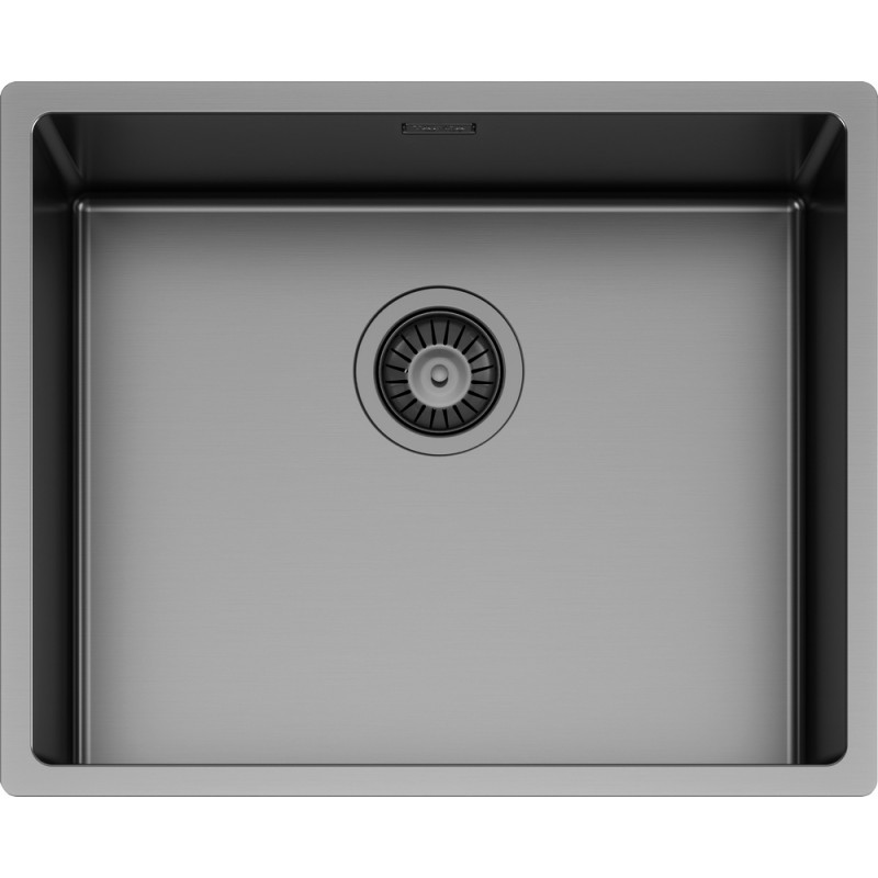 TECN100LGUM Schock Lavello una vasca NEW TECHNICK PVD N100 L TECN100LGUM finitura PVD Gun Metal da 54x44 cm