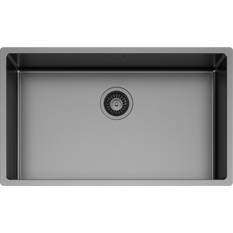 TECN100XLGUM Schock Lavello una vasca NEW TECHNICK PVD N100 XL TECN100XLGUM finitura PVD Gun Metal da 74x44 cm
