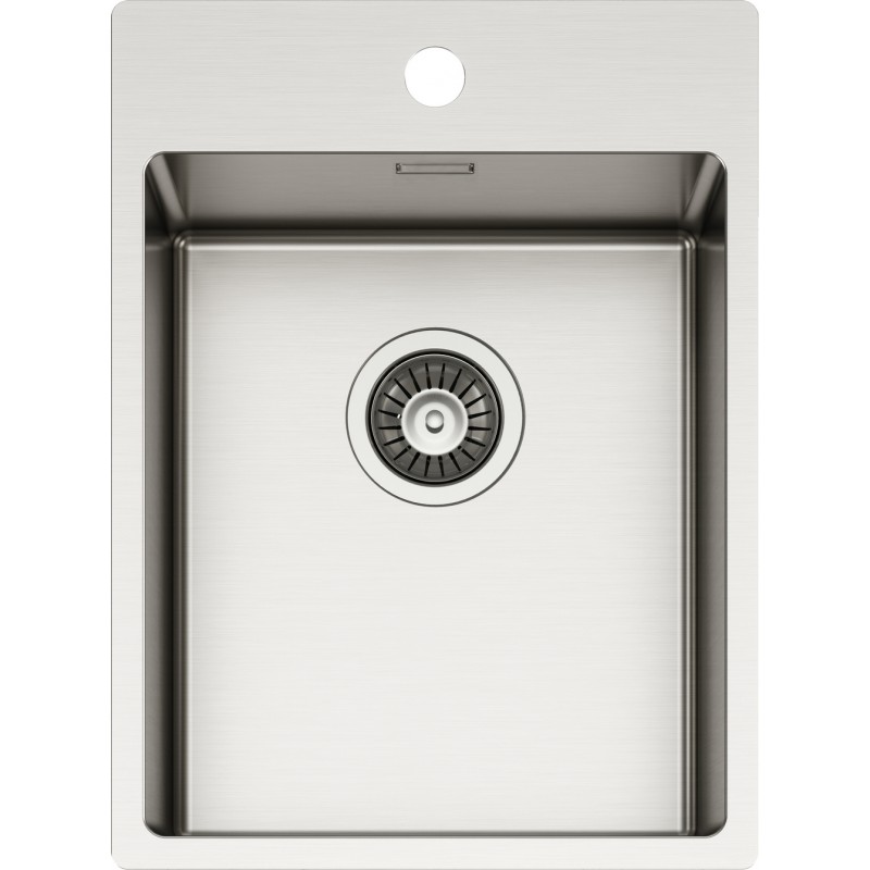 TECPN100S Évier simple Schock NEW TECHNICK PLUS N100S TECPN100S finition acier inoxydable brossé 39 x 51 cm
