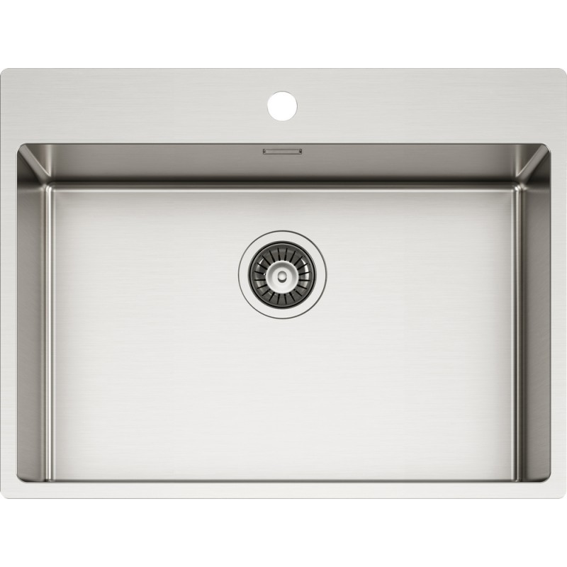 TECPN1002L Schock Single bowl sink NEW TECHNICK PLUS N100 2L TECPN1002L brushed stainless steel finish 70x51 cm