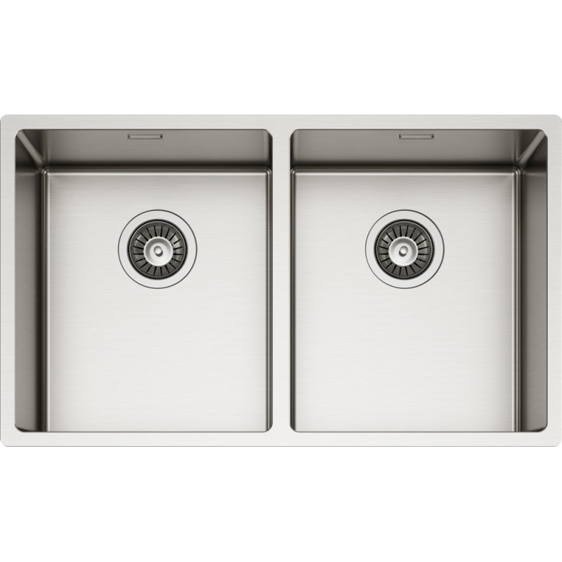 TECN200 Schock NEW TECHNICK N200 TECN200 double bowl sink, brushed stainless steel finish, 74.5x44 cm