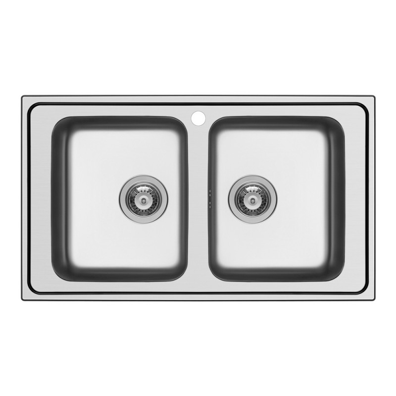 WAVN200 Schock WAVE N200 WAVN200 double bowl sink, brushed stainless steel finish, 86x50 cm