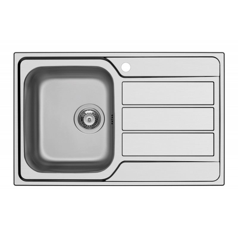 MASTD100SSX Schock Lavello una vasca con gocciolatoio a destra MASTER D100 S MASTD100SSX finitura inox spazzolato da 79x50 cm