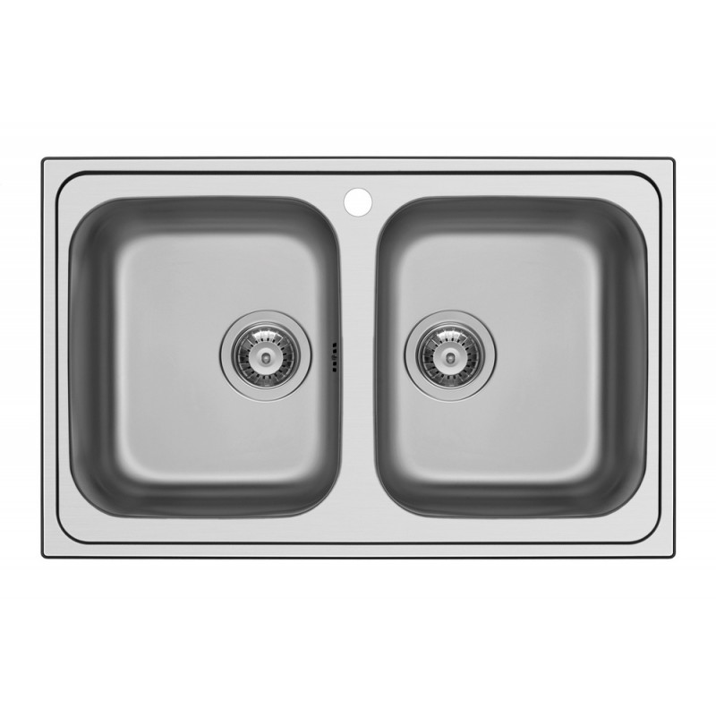 MASTN200S Schock MASTER N200 S MASTN200S double bowl sink, brushed stainless steel finish, 79x50 cm
