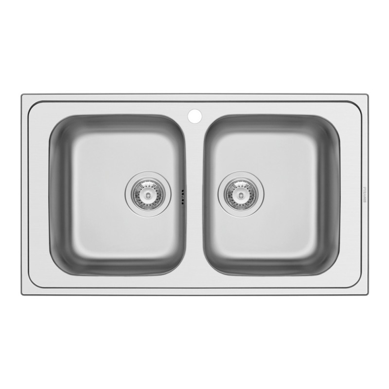 MASTN200 Évier double bac Schock MASTER N200 MASTN200, finition acier inoxydable brossé, 86 x 50 cm