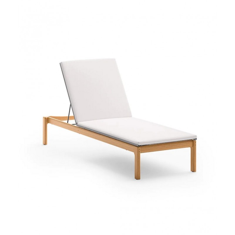 CORA CORLET Unopiù CORA sun lounger with teak wood frame and technical fabric cover - With or without cushion