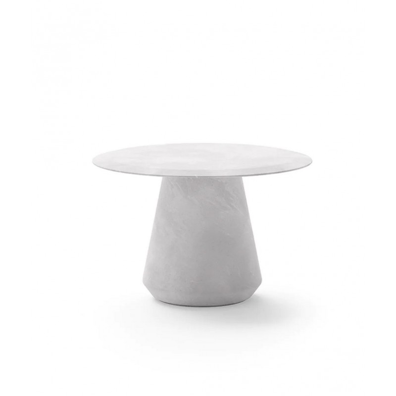 CORA CORTAV120 Unopiù CORA fixed round table with fiberstone structure and top Ø120 cm