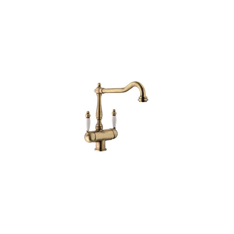 SXSTY3BR Grifo monomando de 3 vías y doble palanca Schock AQUAPURA STYLE SXSTY3BR, acabado bronce.