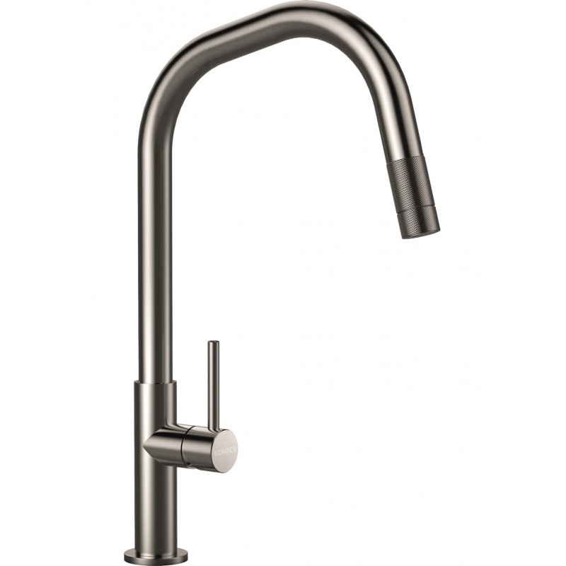 545120EDM Grifo monomando con ducha Schock TALINOS WITH SHOWER 545120EDM, acabado en acero inoxidable macizo.