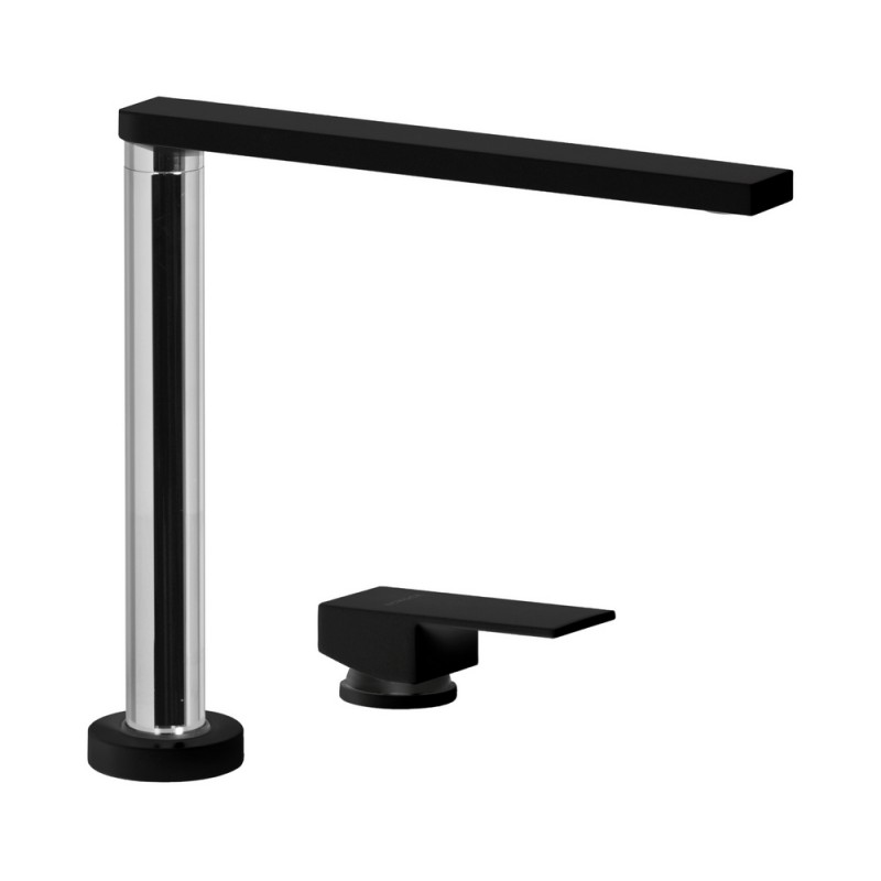 SXLIFTN84 Grifo mezclador empotrado Schock NEW AQUALIFT SXLIFTN84 con mando a distancia, acabado en negro puro.