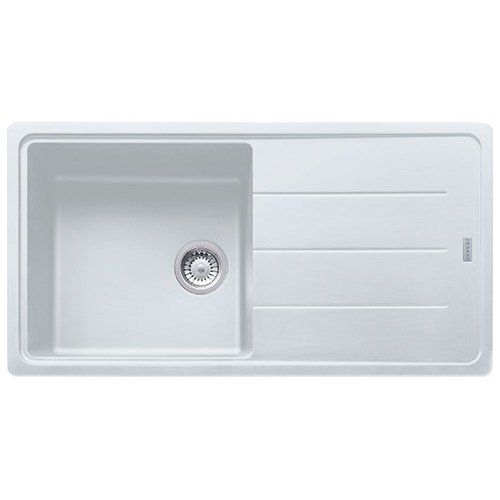 PRONTA CONSEGNA - Franke: Lavello una vasca con gocciolatoio Boston BFG 611-97 114.0276.119 finitura fragranite bianco da 97x50 cm