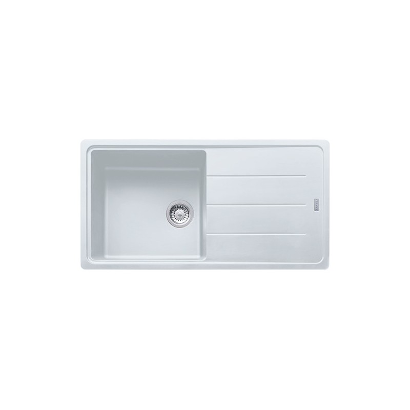  Franke: Évier Boston BFG 611-97 114.0276.119 à une cuve avec égouttoir, finition fragranite blanche, 97x50 cm