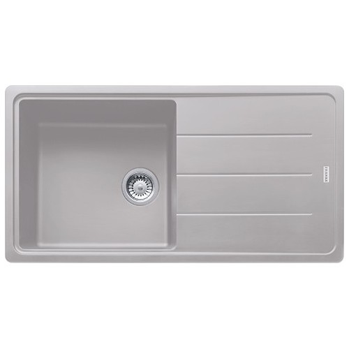 PRONTA CONSEGNA - Franke: Lavello una vasca con gocciolatoio Boston BFG 611-97 114.0276.118 finitura fragranite alluminio da 97x50 cm