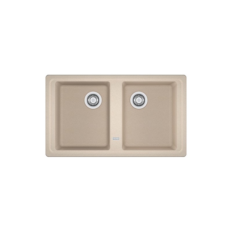  Fregadero de doble cubeta Franke Boston BFG 620 114.0276.153 con acabado fragranite color avena, 86x50 cm